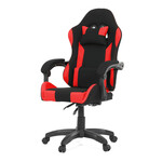 KA-R209 RED - Herné kreslo, permanent contact mechanizmus s polohovou aretáciou, čierna a červená látka, plast. kríž