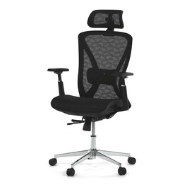 KA-S258 BK - Stolička kancelárska, čierna MESH, plastový kríž