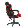 KA-R209 RED - Herné kreslo, permanent contact mechanizmus s polohovou aretáciou, čierna a červená látka, plast. kríž