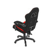 KA-R209 RED - Herné kreslo, permanent contact mechanizmus s polohovou aretáciou, čierna a červená látka, plast. kríž