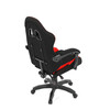 KA-R209 RED - Herné kreslo, permanent contact mechanizmus s polohovou aretáciou, čierna a červená látka, plast. kríž
