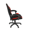 KA-R209 RED - Herné kreslo, permanent contact mechanizmus s polohovou aretáciou, čierna a červená látka, plast. kríž
