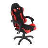 KA-R209 RED - Herné kreslo, permanent contact mechanizmus s polohovou aretáciou, čierna a červená látka, plast. kríž