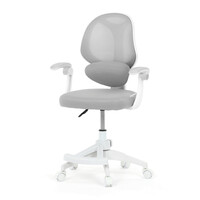 Detská stolička, výškovo nastaviteľná, šedá sieťovina, KA-W8008 GREY