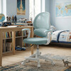 Detská stolička, výškovo nastaviteľná, modrá sieťovina, KA-W8008 BLUE