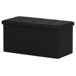 TAB-462 BK2 - Taburet s úložným priestorom, látka čierna