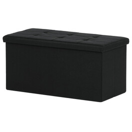 TAB-462 BK2 - Taburet s úložným priestorom, látka čierna