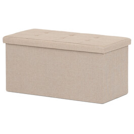 TAB-462 CRM2 - Taburet s úložným priestorom, látka krémová