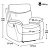 TV-4092 GREY3 - TV a relaxačné kreslo s manuálnym ovládaním, poťah šedá látka v dekore vintage