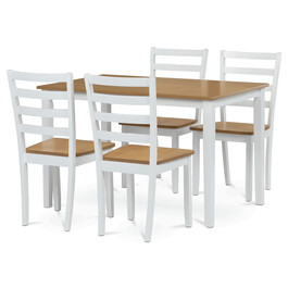VESPA OAK - Jedálenský set 1+4, rozmer stola 120x75x75 cm, MDF, dyha, masívne nohy, morenie dub