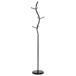 80003-09 BK - Stojanový vešiak, výška 181 cm, kovová konštrukcia, čierny matný lak, nosnosť 10 kg