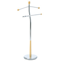 82646 NAT - Nemý sluha, výška 118 cm, masív kaučukovník, prírodný ods, kov chróm, nos.5 kg