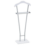 83499-04 WT - Nemý sluha, výška 110 cm, kov a masív, biely lak a chróm, nosnosť 6 kg