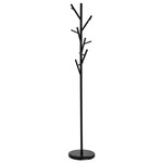 83766-02A BK - Vešiak stojanový, kovová konštrukcia, čierny matný lak, výška 170 cm, nosnosť 10 kg