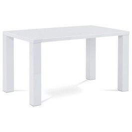 AT-3007 WT - Jedálenský stôl 135x80x76 cm, vysoký lesk biely