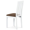 BC-2602 WT - Jedálenská stolička, masív buk, farba biela, látkový hnedý poťah