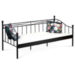 BED-1905 BK - Posteľ jednolôžková 90x200 cm, kovová, čierny matný lak