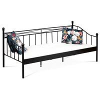 BED-1905 BK - Posteľ jednolôžková 90x200 cm, kovová, čierny matný lak
