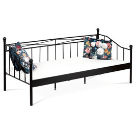 BED-1905 BK - Posteľ jednolôžková 90x200 cm, kovová, čierny matný lak