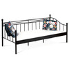 BED-1905 BK - Posteľ jednolôžková 90x200 cm, kovová, čierny matný lak