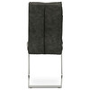 DCH-459 GREY3 - Jedálenská stolička, šedá látka v dekore vintage kože, kovová podnož, brúsený nikel
