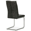 DCH-459 GREY3 - Jedálenská stolička, šedá látka v dekore vintage kože, kovová podnož, brúsený nikel