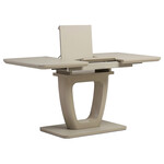 HT-430 CAP - Jedálenský stôl 110+40x75 cm, cappuccino 4 mm sklenená doska, MDF, cappuccino mat
