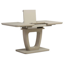 HT-430 CAP - Jedálenský stôl 110+40x75 cm, cappuccino 4 mm sklenená doska, MDF, cappuccino mat
