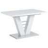 HT-510 WT - Rozkladací jedálenský stôl 120 + 40x80 cm, biely lesk / brúsený nerez