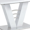 HT-510 WT - Rozkladací jedálenský stôl 120 + 40x80 cm, biely lesk / brúsený nerez