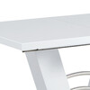 HT-510 WT - Rozkladací jedálenský stôl 120 + 40x80 cm, biely lesk / brúsený nerez