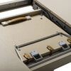 HT-430 CAP - Jedálenský stôl 110+40x75 cm, cappuccino 4 mm sklenená doska, MDF, cappuccino mat