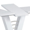 HT-510 WT - Rozkladací jedálenský stôl 120 + 40x80 cm, biely lesk / brúsený nerez