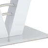 HT-510 WT - Rozkladací jedálenský stôl 120 + 40x80 cm, biely lesk / brúsený nerez