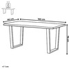 HT-W1515 OAK - Stôl jedálenský 160x90cm, MDF+ dyha, odtieň dub, kovové nohy, brúsený nerez.
