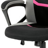 KA-L611 PINK - Kancelárska a herná stolička, poťah ružová, šedá a čierna látka, hojdací mechanizmus
