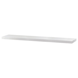 P-002 WT - Polička nástenná 120 cm, MDF, farba biely vysoký lesk, balené v ochrannej fólii
