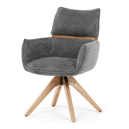 Jedálenská stolička, sivá, látka, DCH-D1348 GREY2