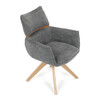 Jedálenská stolička, sivá, látka, DCH-D1348 GREY2