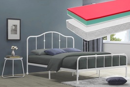 Posteľ ELSA 1800x200 biela + 2 ks matrac LITERA 90x200 cm