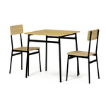 Jedálenský set s 2 stoličkami, 70x70x76cm, mdf, divoký dub, AUT-O2121 OAK