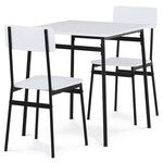 Jedálenský set s 2 stoličkami, 70x70x76cm, mdf, biela, AUT-O2121 WT