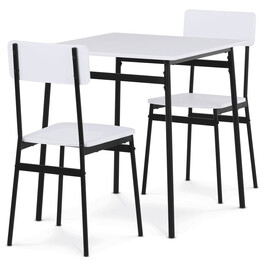 Jedálenský set s 2 stoličkami, 70x70x76cm, mdf, biela, AUT-O2121 WT