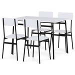 Jedálenský set so 4 stoličkami, 110x70x76cm, mdf, biela, AUT-O2155 WT