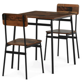Jedálenský set s 2 stoličkami, 70x70x76cm, mdf, old wood, AUT-O2121 OLW2