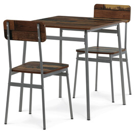 Jedálenský set s 2 stoličkami, 70x70x76cm, mdf, old wood, AUT-O2122 OLW2
