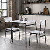 Jedálenský set s 2 stoličkami, 70x70x76cm, mdf, biela, AUT-O2121 WT