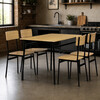 Jedálenský set so 4 stoličkami, 110x70x76cm, mdf, divoký dub, AUT-O2155 OAK