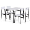 Jedálenský set so 4 stoličkami, 110x70x76cm, mdf, biela, AUT-O2155 WT