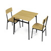 Jedálenský set s 2 stoličkami, 70x70x76cm, mdf, divoký dub, AUT-O2121 OAK